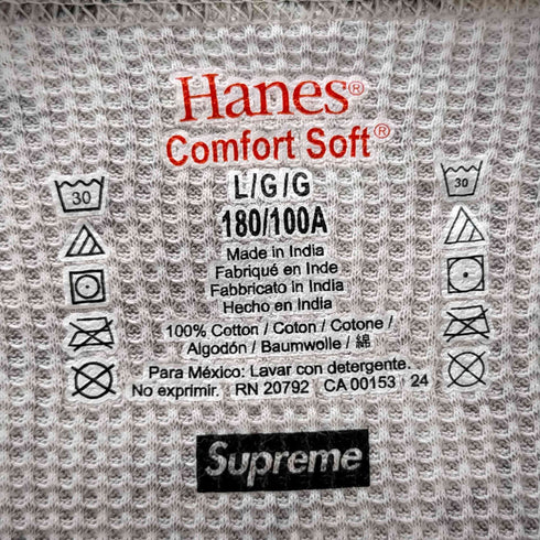 ヘインズ Hanes Bones Thermal Crew メンズ import:L