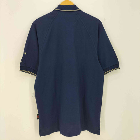 ナイキ NIKE 00s リブライン NAVY刺繍 ラグランスリーブ ポロシャツ メンズ import:S