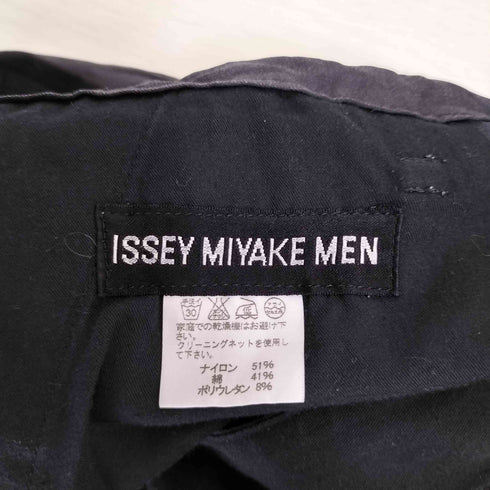 イッセイミヤケメン ISSEY MIYAKE MEN 11AW 黒タグ ナイロンコットン ワイドパンツ メンズ 3-4
