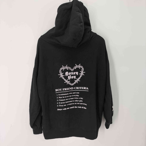 ハニーシナモン Honey Cinnamon BE MINE くまさんプリントプルオーバーパーカー サブカル レディース FREE