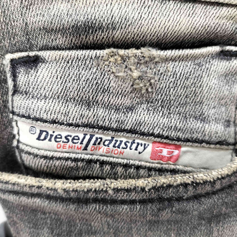 ディーゼル DIESEL 1979 sleenker ダメージ加工スキニーブラックデニム メンズ 28