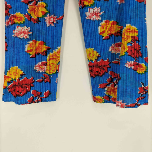 プリーツプリーズイッセイミヤケ PLEATS PLEASE ISSEY MIYAKE 90S 97SS フラワー 花柄 総柄 プリーツ パンツ レディース JPN:2