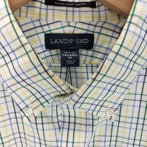 ランズエンド LANDS END ノンアイロン チェック柄 ボタンダウンシャツ メンズ
