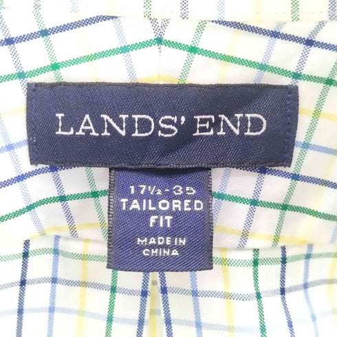 ランズエンド LANDS END ノンアイロン チェック柄 ボタンダウンシャツ メンズ