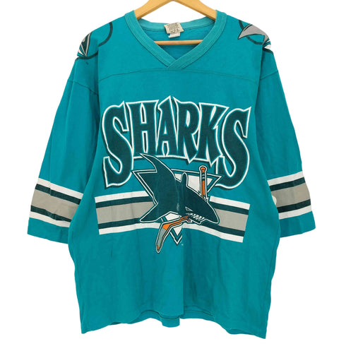 TEAM RATED 90s USA製 NHLチームロゴプリント アイスホッケーシャツ ゲームシャツ メンズ JPN:L