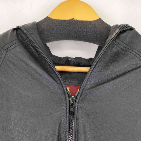 VENEZIA レザーフーデッドコート メンズ 14/16