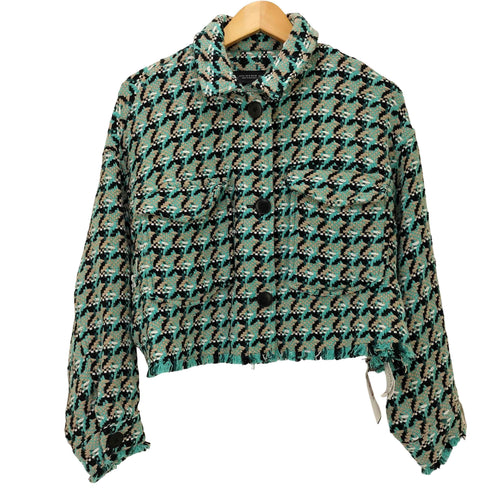 ザラ ZARA クロップド マルチカラー ジャケット レディース import:M