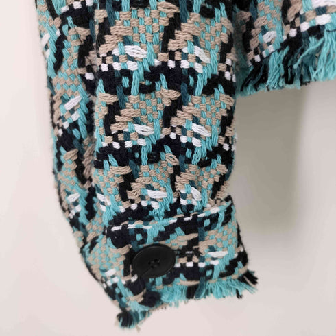 ザラ ZARA クロップド マルチカラー ジャケット レディース import:M