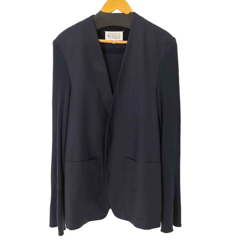 メゾンマルジェラ Maison Margiela 20SS ニットドッキングノーカラーボタンレスジャケット メンズ EUR:48