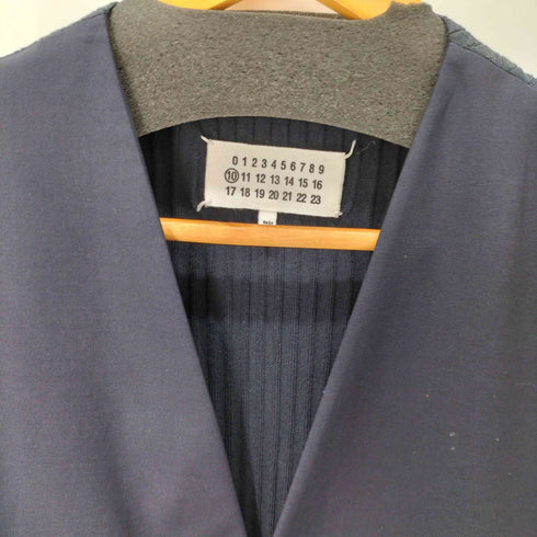 メゾンマルジェラ Maison Margiela 20SS ニットドッキングノーカラーボタンレスジャケット メンズ EUR:48