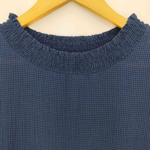 リブインコンフォート live in comfort シンプルライフ研究家 マキさんとつくった すぽんと着られる ほんのり透け感 軽やかワンピース〈ブルーチェック〉 レディース LP