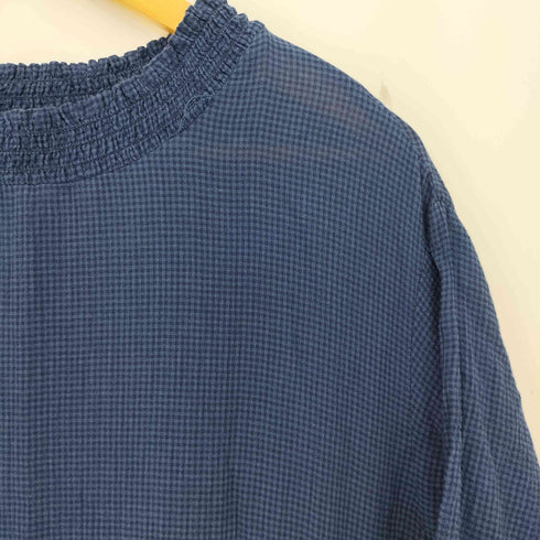 リブインコンフォート live in comfort シンプルライフ研究家 マキさんとつくった すぽんと着られる ほんのり透け感 軽やかワンピース〈ブルーチェック〉 レディース LP