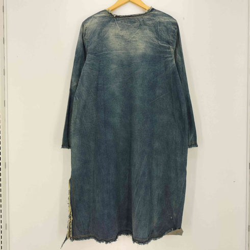 Refengfashion ダメージ加工 裾スリット デニムワンピース レディース JPN:L