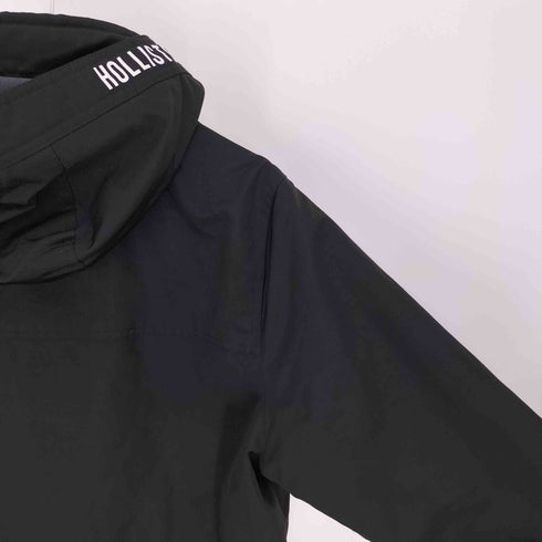 ホリスター Hollister ALL WEATHER COLLECTION ロゴ プリント 裏地 フリース マウンテン パーカー ジャケット メンズ import:M