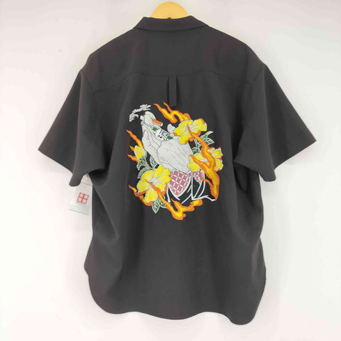 ハングオーバーズ Hangoverz バック刺繍 S/S 開襟シャツ スナップボタン メンズ