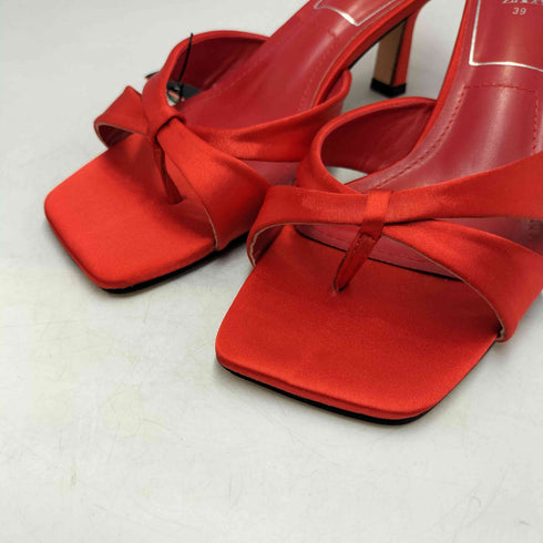 ザラ ZARA Heeled Satin Effects Sandals サテン エフェクト ハイヒール サンダル レディース EUR:39