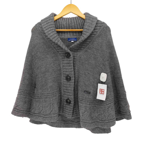 バーバリーブルーレーベル BURBERRY BLUE LABEL ロゴプレート ケーブルニット ポンチョ レディース EUR:38