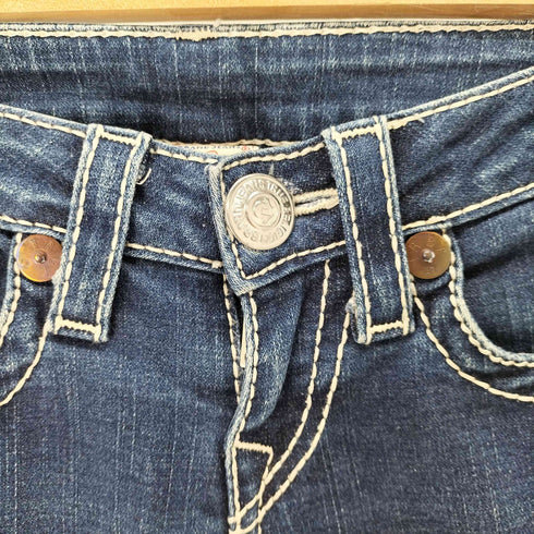 トゥルーレリジョン TRUE RELIGION ステッチデザインフレアデニムパンツ レディース 27