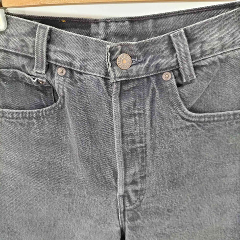 リーバイス Levis 90S 94年製 USA製 501STUDENT 後染め リメイクブラックデニムハーフパンツ レディース W27 L30