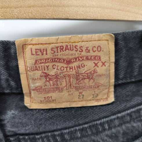 リーバイス Levis 90S 94年製 USA製 501STUDENT 後染め リメイクブラックデニムハーフパンツ レディース W27 L30