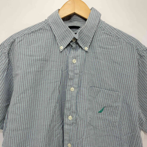 ノーティカ NAUTICA SLIM FIT チェック柄 ボタンダウン S/S シャツ メンズ import:L