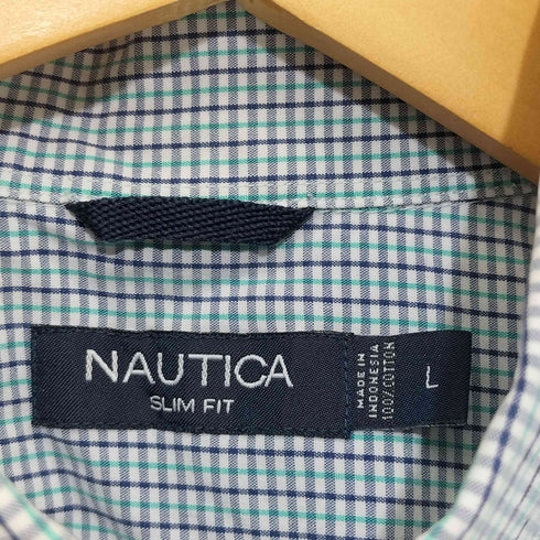 ノーティカ NAUTICA SLIM FIT チェック柄 ボタンダウン S/S シャツ メンズ import:L