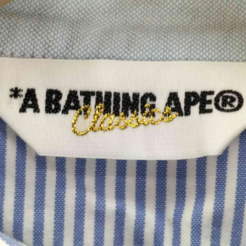 アベイシングエイプ A BATHING APE Classics STA 刺繍 S/S ストライプ ウエスタン シャツ メンズ JPN:M