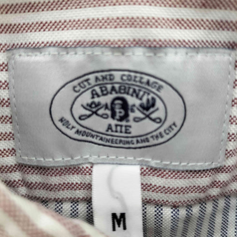 アベイシングエイプ A BATHING APE AITE APE HEAD ヘッド クレイジー パターン B.D. S/S ストライプ シャツ メンズ JPN:M