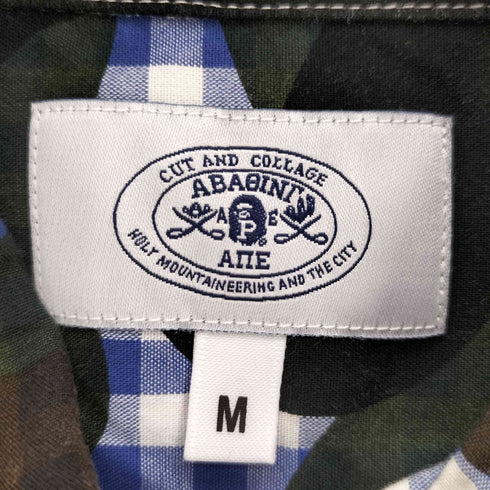 アベイシングエイプ A BATHING APE AITE APE HEAD ヘッド 刺繍 カモ 迷彩柄 ギンガム チェック B.D S/S シャツ メンズ JPN:M