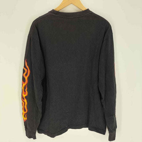 アーム ファイヤー パターン プリント L/S Tシャツ フェード メンズ