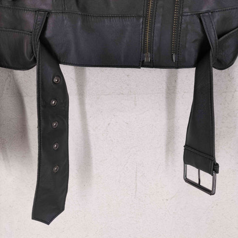 バナナリパブリック BANANA REPUBLIC レザーダブルライダースジャケット レディース xs