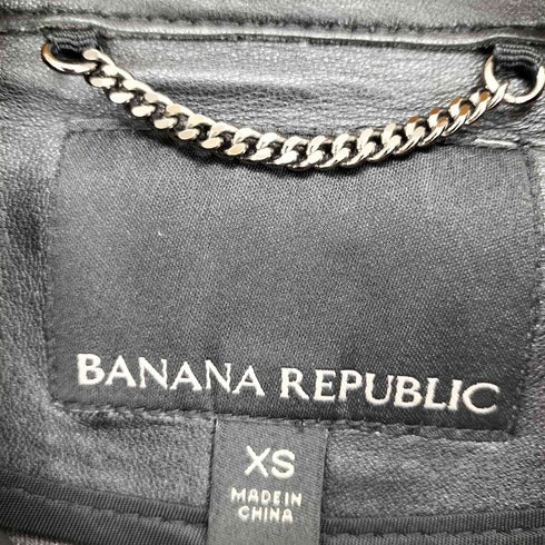 バナナリパブリック BANANA REPUBLIC レザーダブルライダースジャケット レディース xs