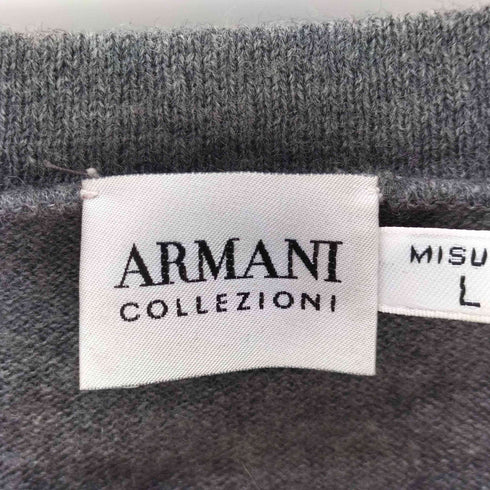 アルマーニコレツィオーニ ARMANI COLLEZIONI ラインカーブデザインクルーネックニット メンズ L