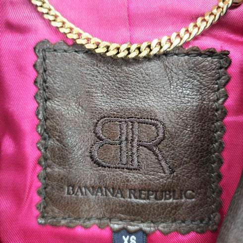 バナナリパブリック BANANA REPUBLIC フロントチンストラップレザージャケット レディース XS