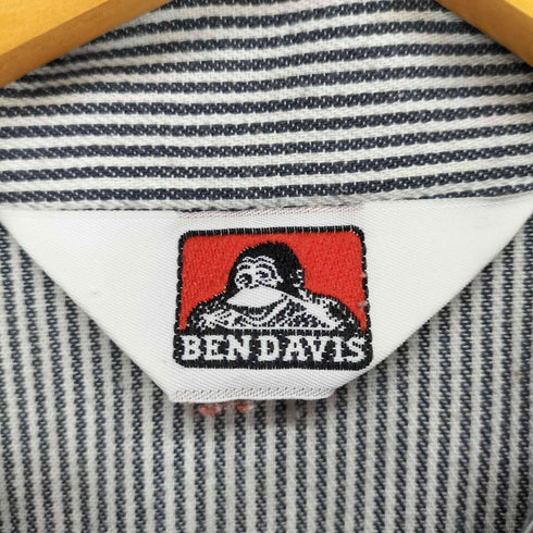 ベンデイビス BEN DAVIS USA製 フロントポケット ハーフジップ ストライプポロシャツ メンズ JPN:M