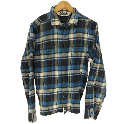 アベイシングエイプ A BATHING APE 猫目ボタン コットン フランネル シャツ メンズ JPN:M