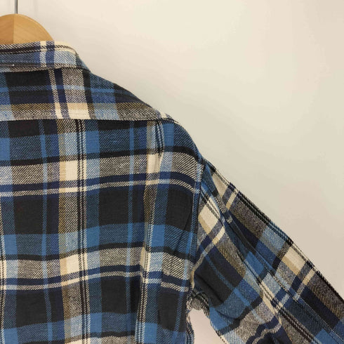 アベイシングエイプ A BATHING APE 猫目ボタン コットン フランネル シャツ メンズ JPN:M