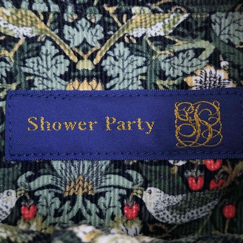 シャワーパーティ shower party 花柄 スタンドカラーシャツワンピース 細畝コーデュロイ レディース JPN:1