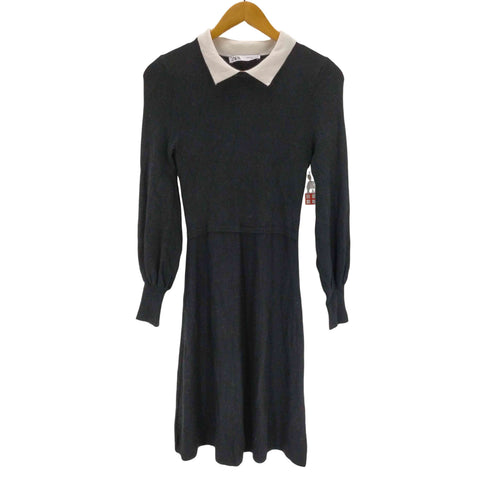 ザラ ZARA バイカラーニットワンピ―ス レディース import:M