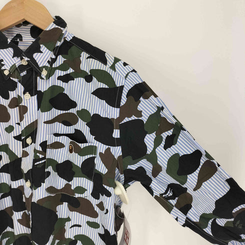 アベイシングエイプ A BATHING APE AITE 1ST CAMO STRIPEBD SHIRT カモ 迷彩柄 B.D L/S ストライプ シャツ メンズ JPN:M