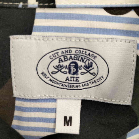 アベイシングエイプ A BATHING APE AITE 1ST CAMO STRIPEBD SHIRT カモ 迷彩柄 B.D L/S ストライプ シャツ メンズ JPN:M