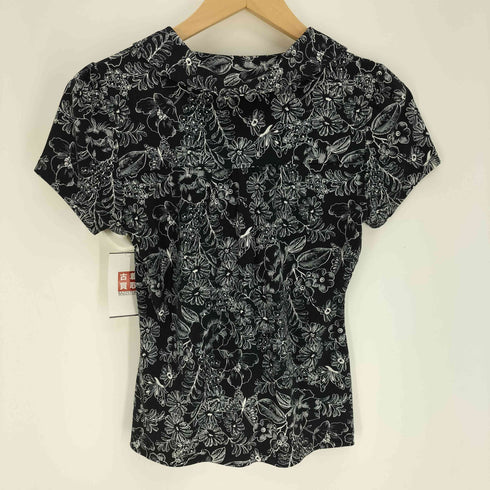 ローラアシュレイ LAURA ASHLEY 花柄 総柄 フレンチ スリーブ シャツ ブラウス レディース import:S