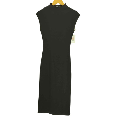 ザラ ZARA CUT OUT GABARDINE MIDI DRESS カットアウト ノースリーブロングワンピース レディース USA S