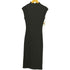 ザラ ZARA CUT OUT GABARDINE MIDI DRESS カットアウト ノースリーブロングワンピース レディース USA S