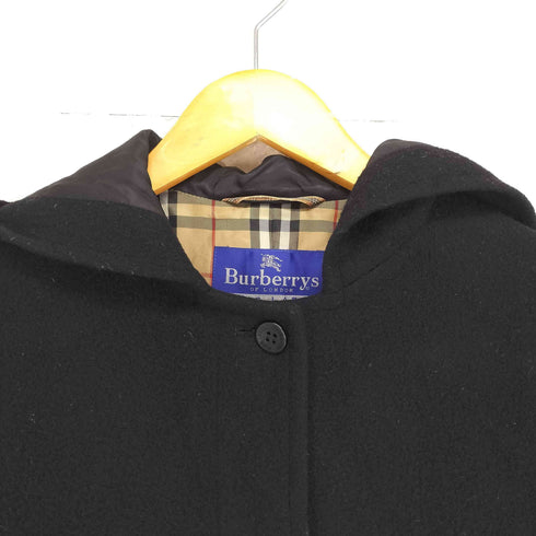 バーバリーブルーレーベル BURBERRY BLUE LABEL 裏地ノヴァチェック ウールフーデッドコート レディース 38