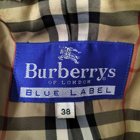 バーバリーブルーレーベル BURBERRY BLUE LABEL 裏地ノヴァチェック ウールフーデッドコート レディース 38