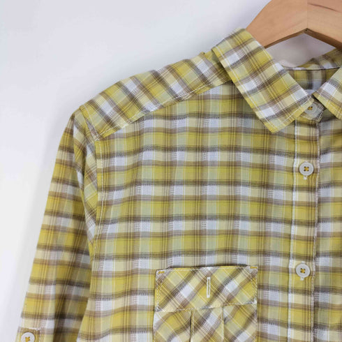 マーモット MARMOT PANAMA CHECK DRY CACHE-COEUR SHIRT パナマチェックドライカシュクールシャツ レディース import:L