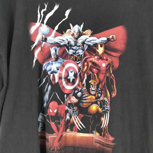 マーベル MARVEL キャラクタープリントクルーネックTシャツ メンズ 2XL