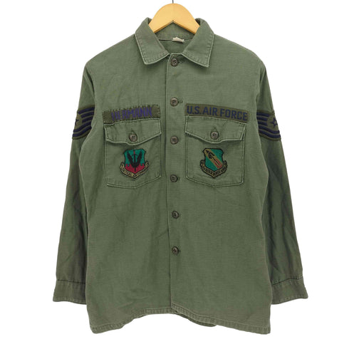 ユーエスアーミー U.S. ARMY 70年納入 コットンサテン ワッペン ユーティリティシャツ メンズ 15.5
