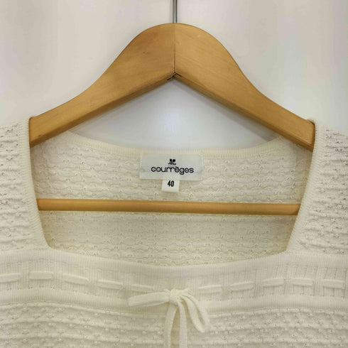 クレージュ courreges スクエアネック リボンニット レディース 40